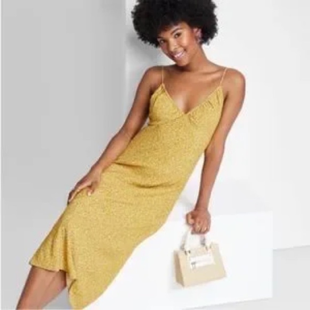 NWT Wild fable Yellow Midi Dress with Chic Design